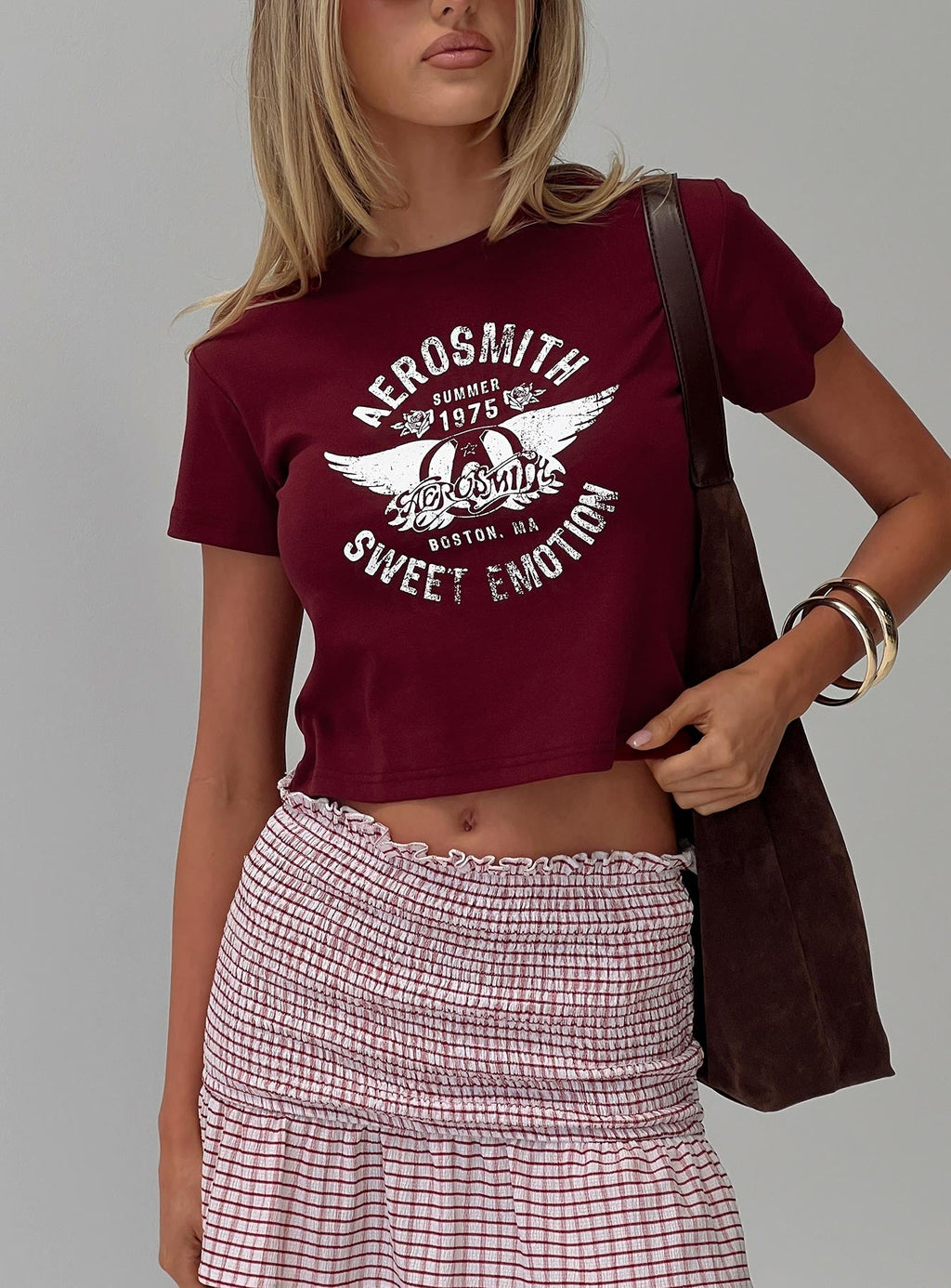 Aerosmith Vintage Graphic Top Burgundy