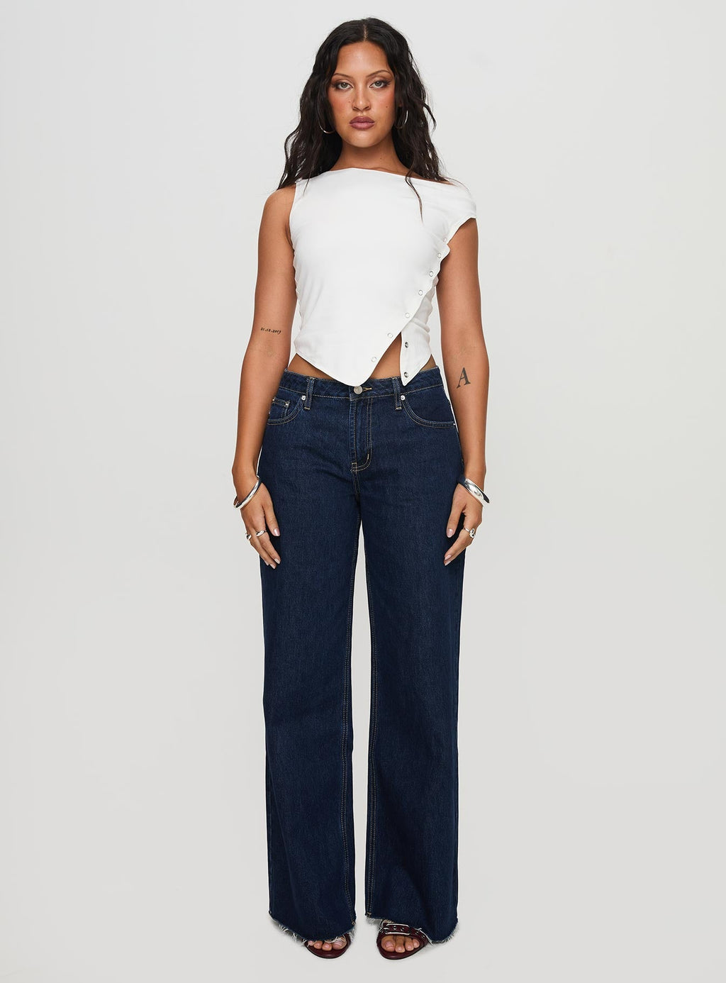 Darla Low Rise Straight Leg Jean Dark Blue Wash