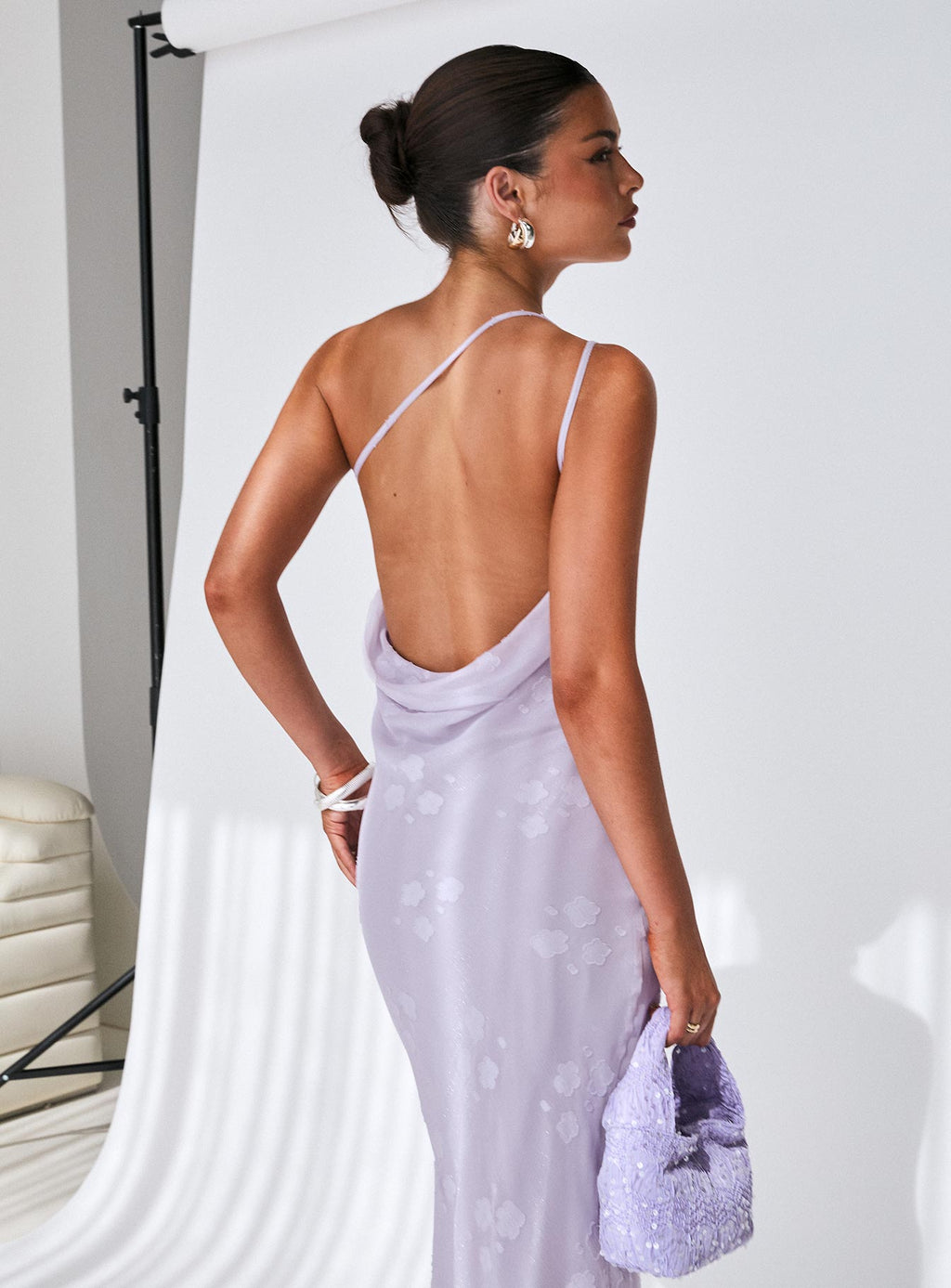 Jazmira One Shoulder Maxi Dress Lilac