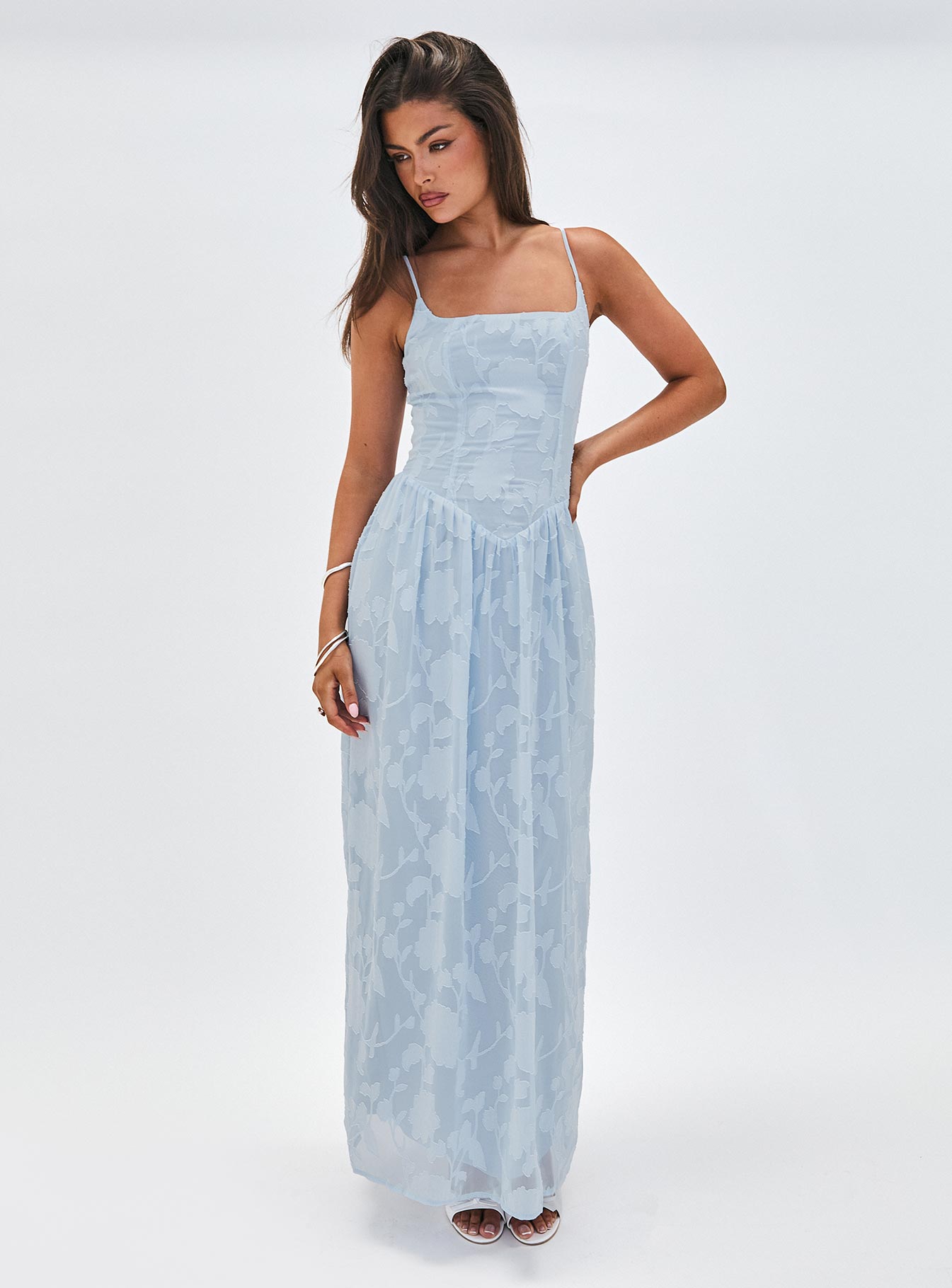 Angeleina Maxi Dress Blue Floral