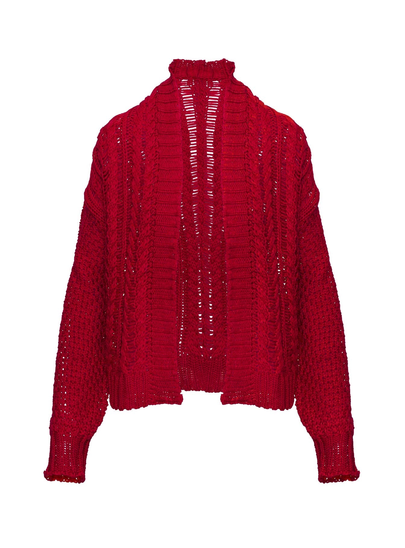 Abner Cable Cardigan Red