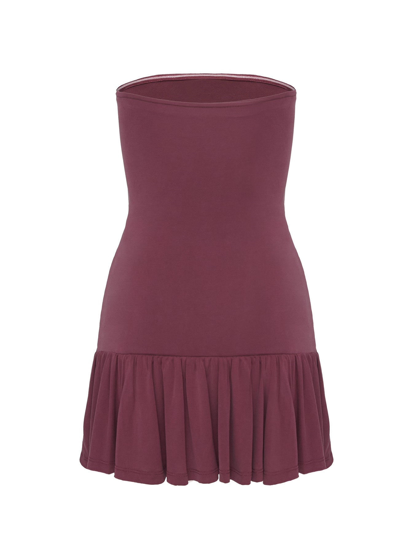 Love Lingers Strapless Mini Dress Burgundy