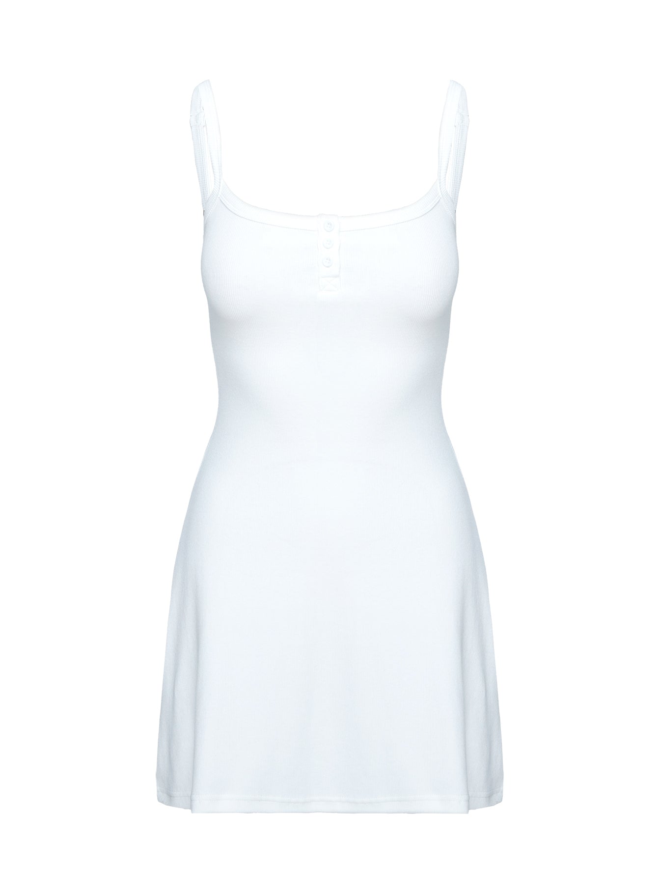 Baseline Rib Mini Dress White