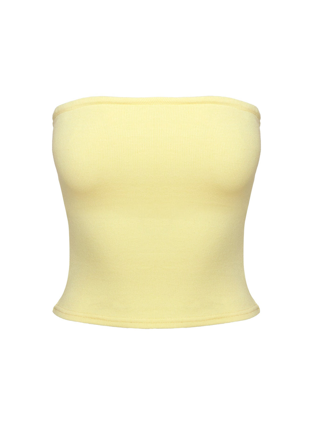 Baseline Strapless Rib Top Yellow