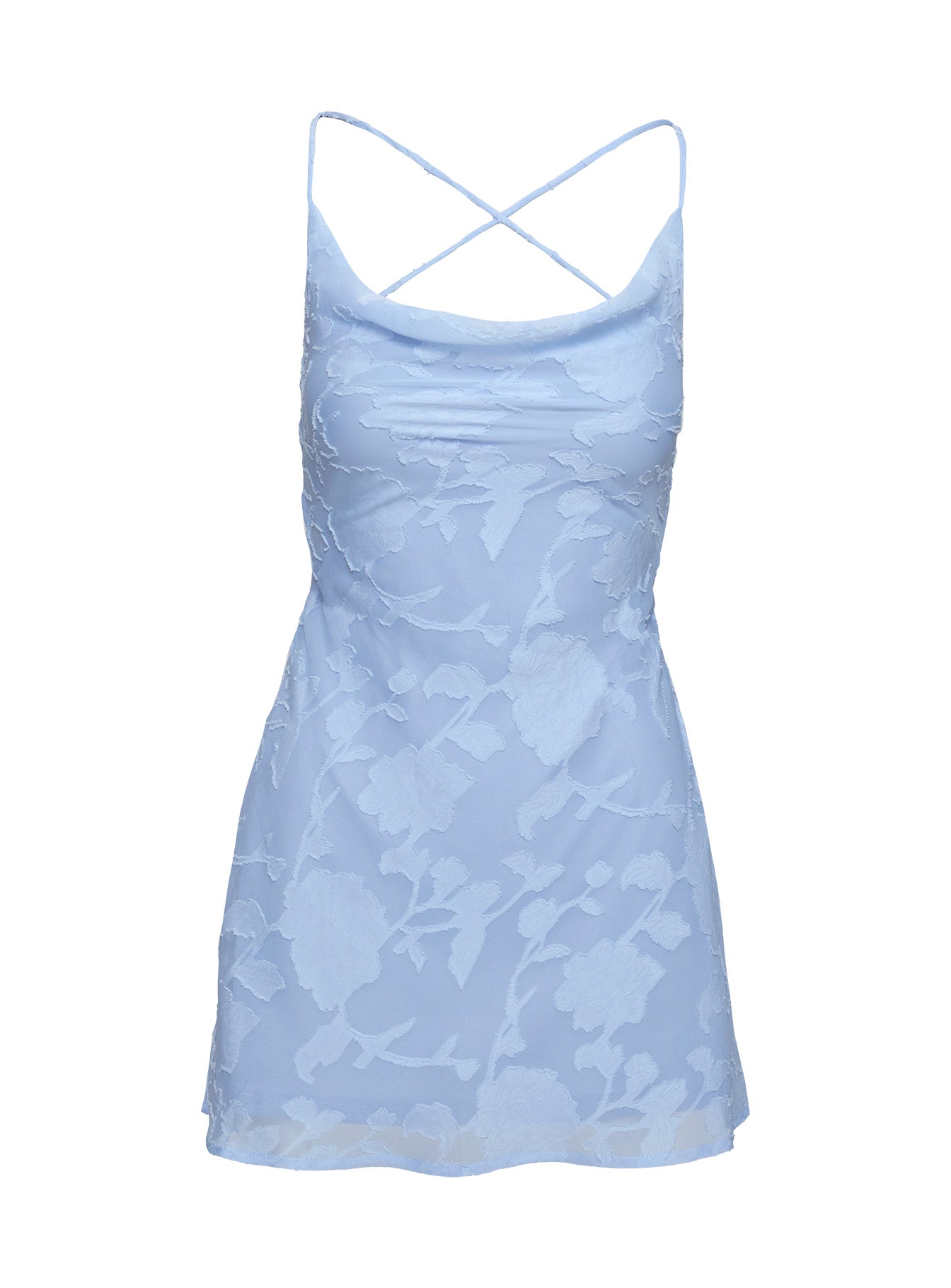 Celena Mini Dress Light Blue Burnout