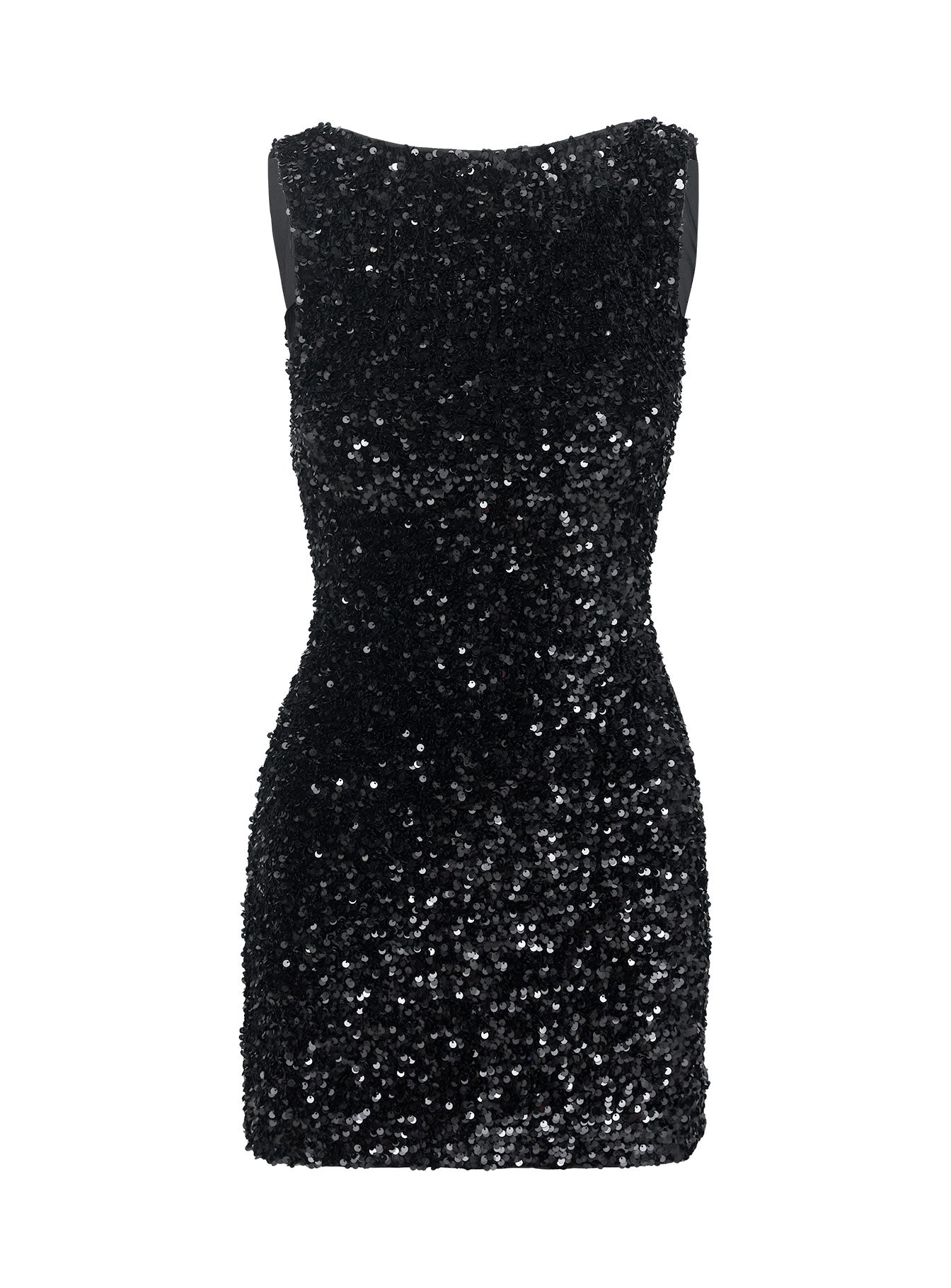 Cinematic Sequin Mini Dress Black