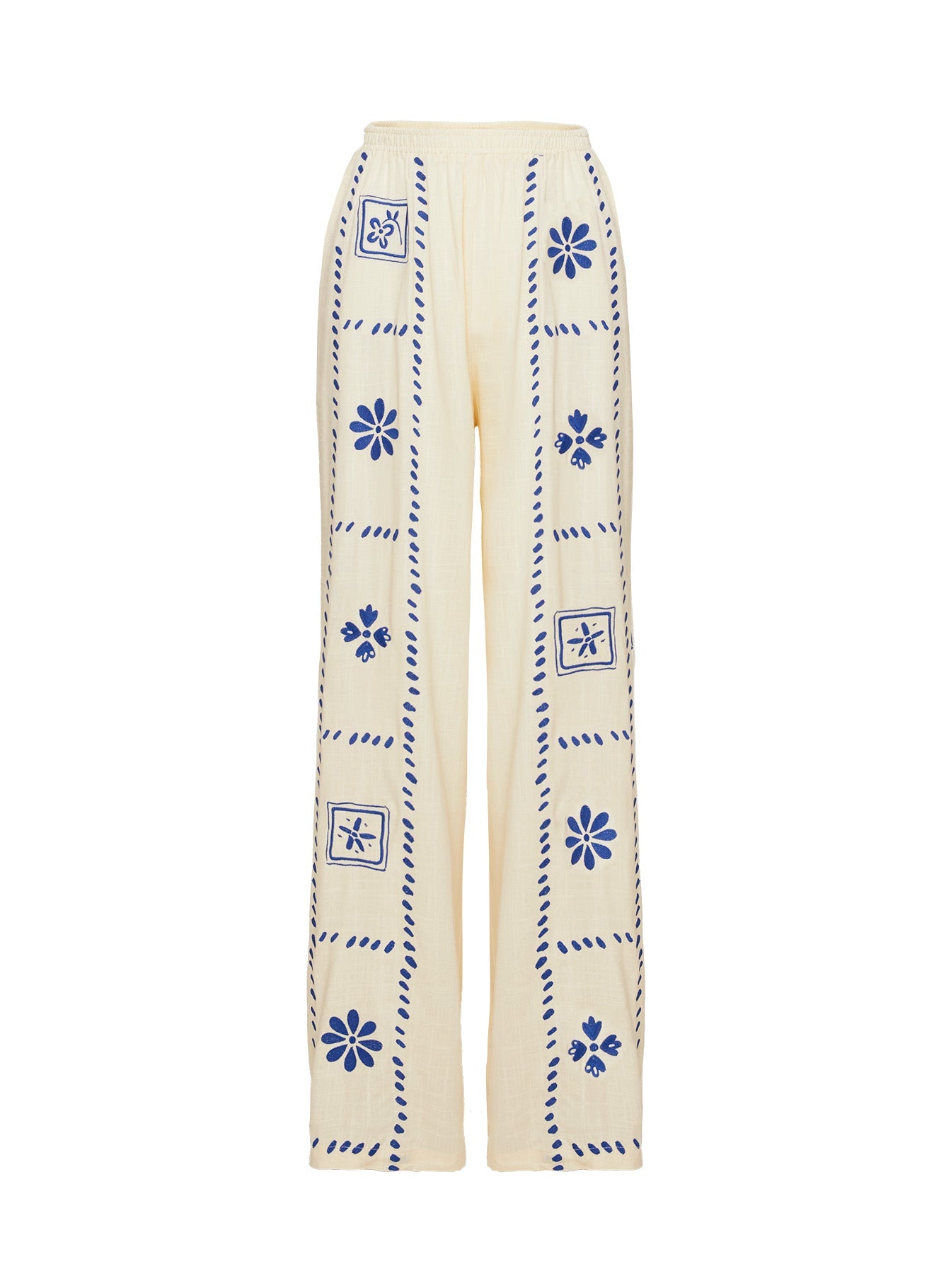 Grazia Pants Cream / Blue