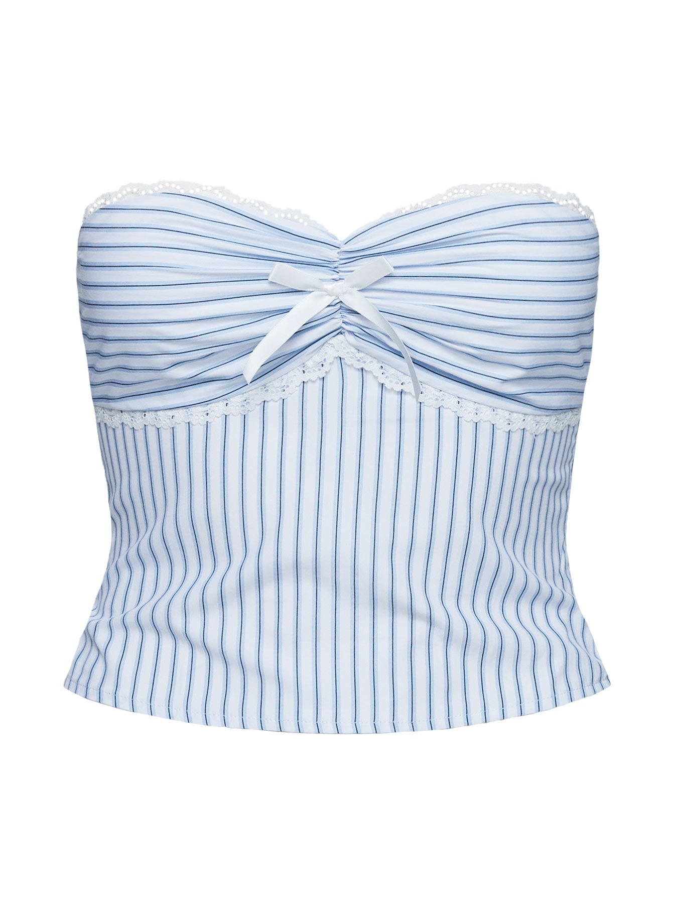 Into The Groove Strapless Top Blue Stripe