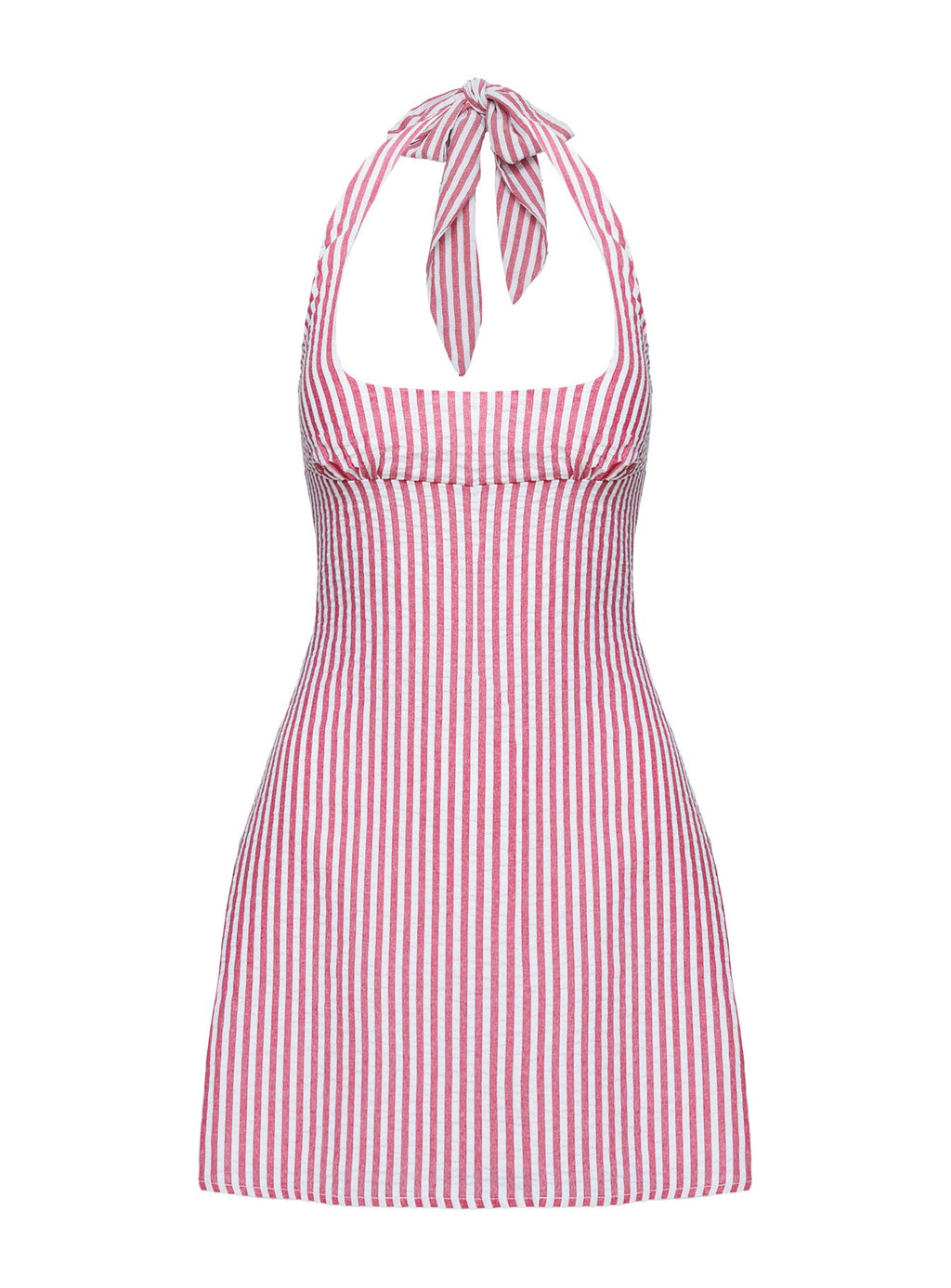 Kalico Halter Mini Dress Red / White Stripe