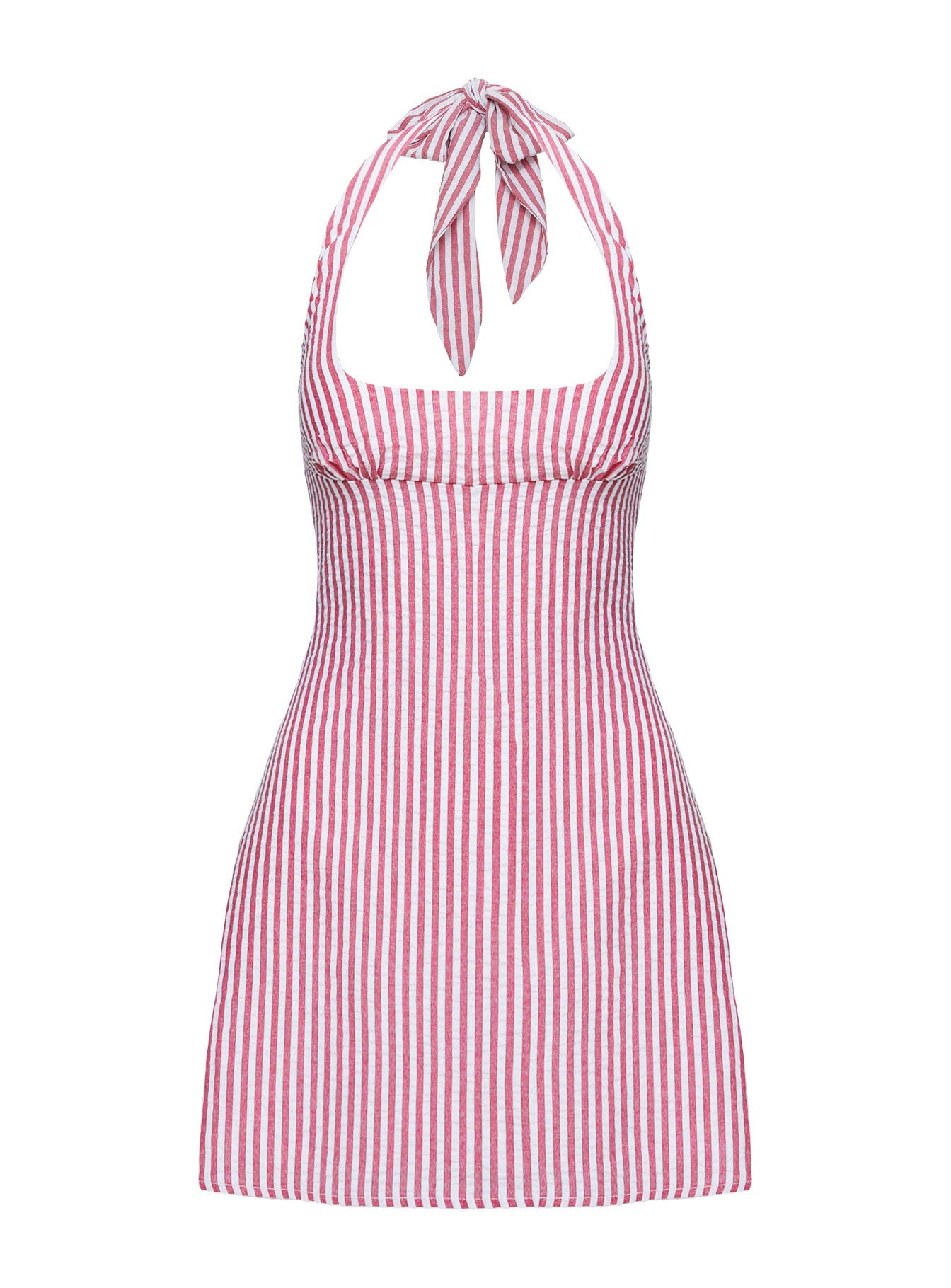 Kalico Halter Mini Dress Red / White Stripe