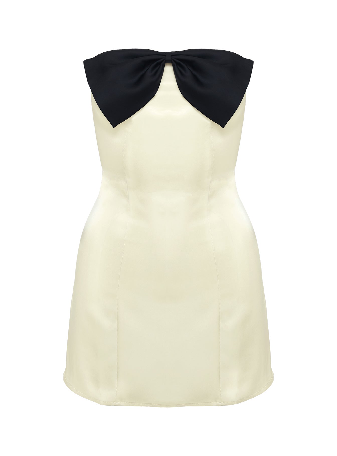 Kesy Bow Tie Mini Dress Cream / Black