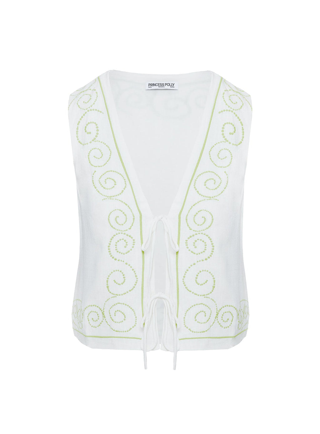 Kindred Tie Top White / Green