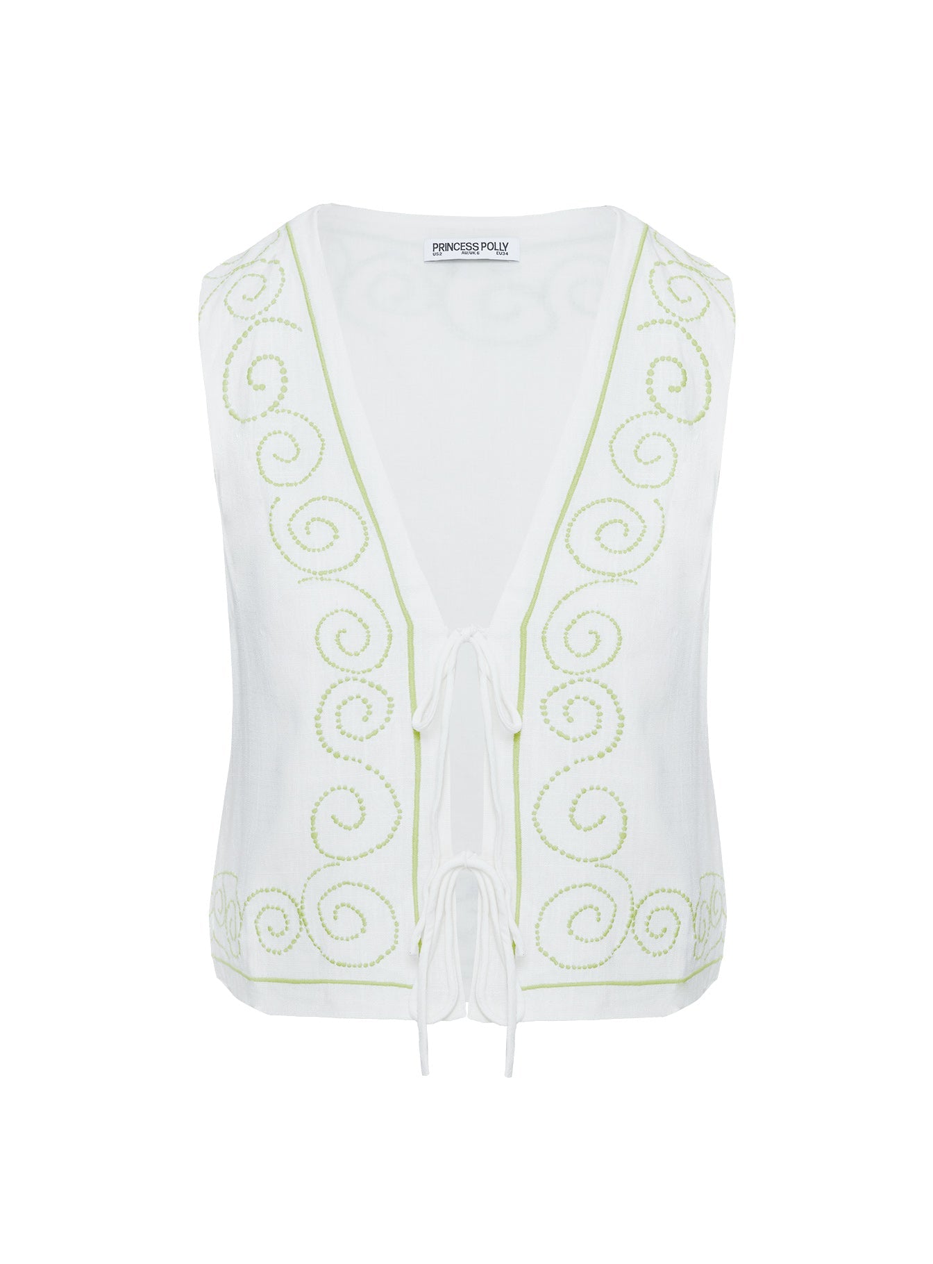 Kindred Tie Top White / Green