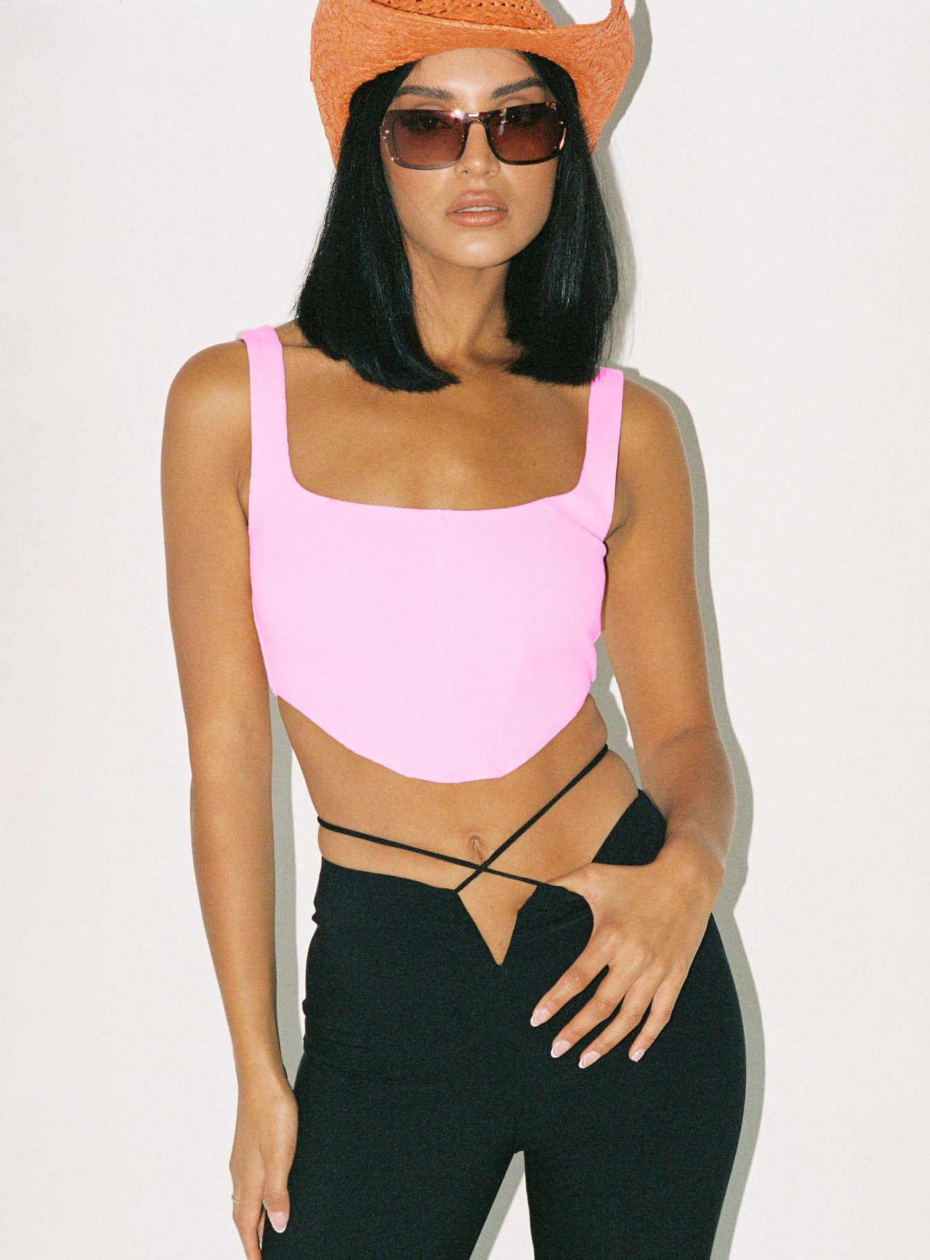 Kaeshia Rib Bustier Pink Lower Impact