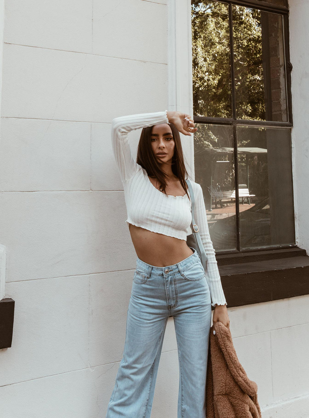 Cece Hammer High Rise Wide Leg Jeans Vintage Blue Denim