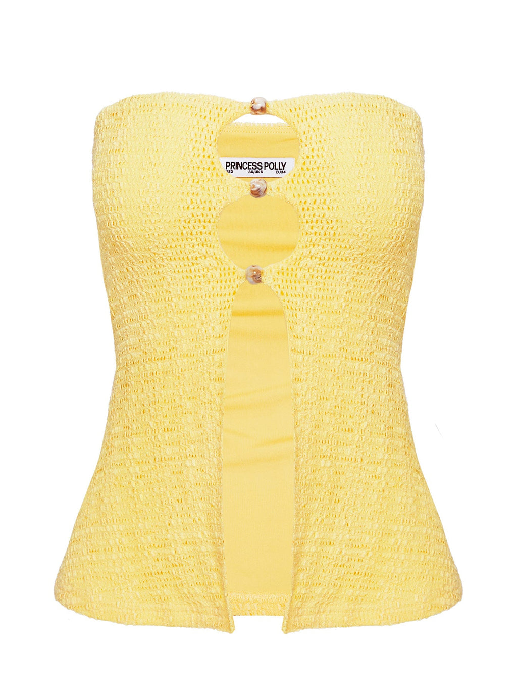 Lost Souls Strapless Cut Out Top Lemon