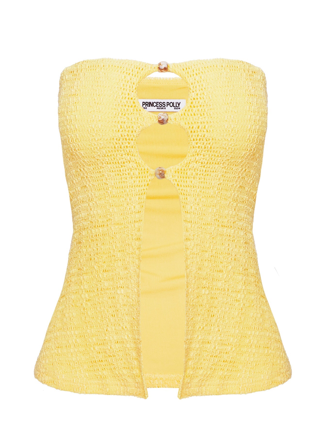 Lost Souls Strapless Cut Out Top Lemon
