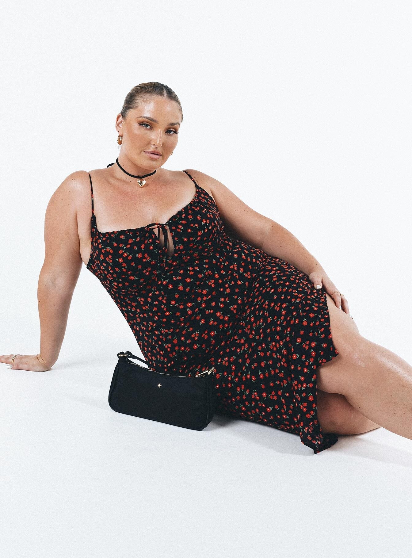 Noda Midi Dress Black Curve