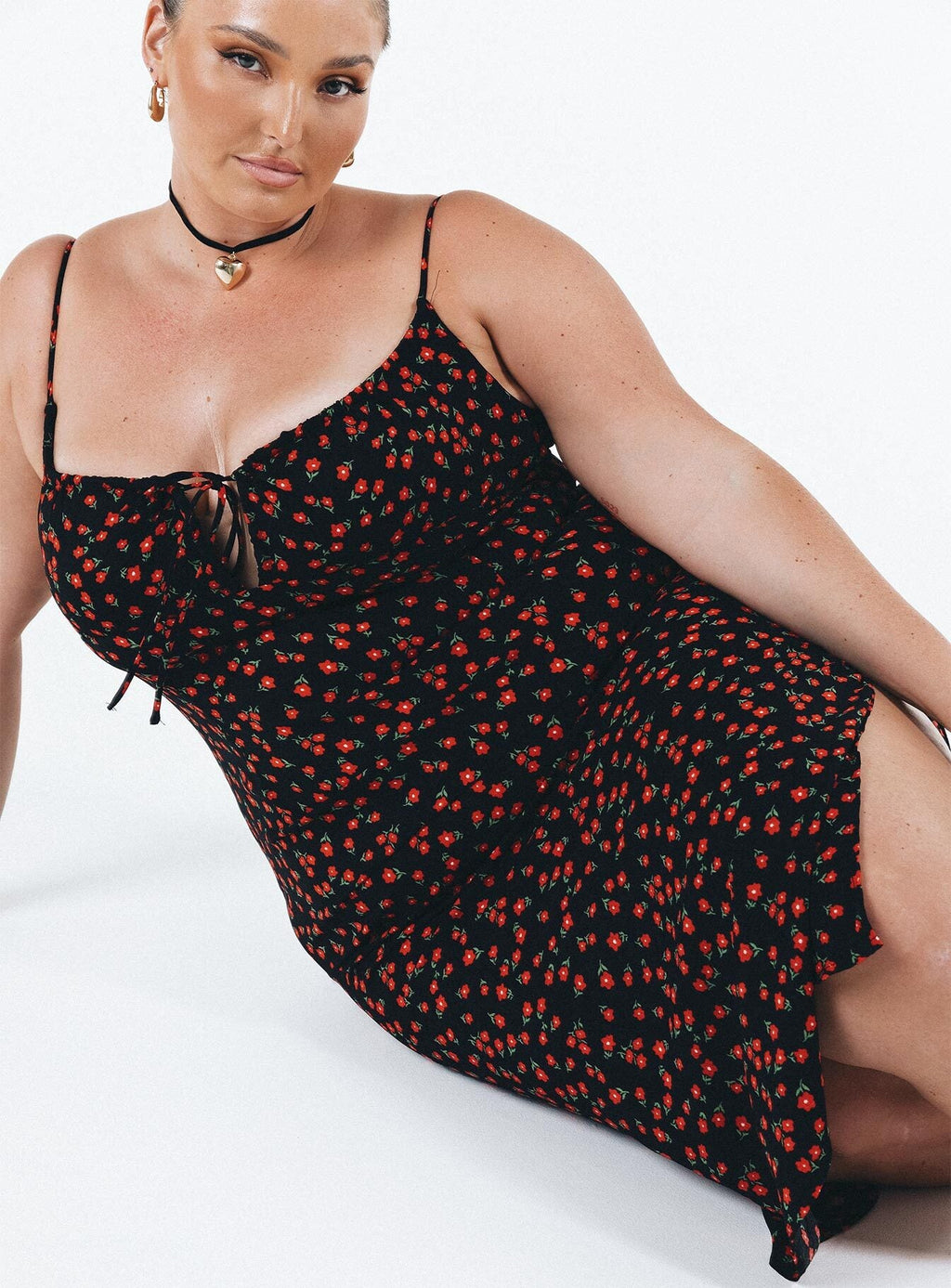 Noda Midi Dress Black Curve