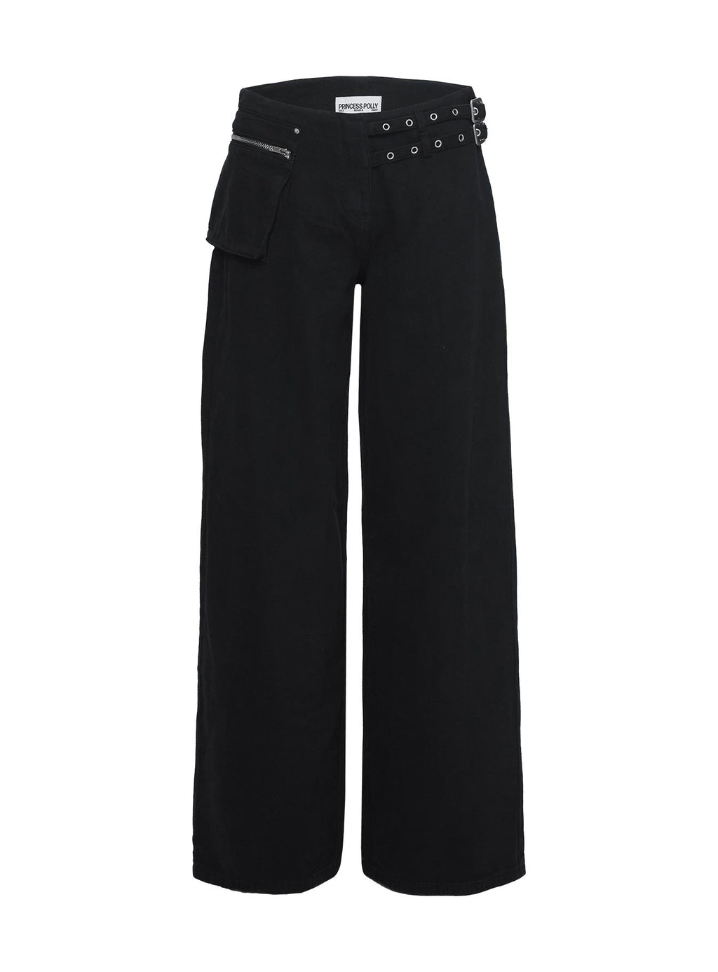 Paltrow Mid Rise Wide Leg Cargo Jeans Black
