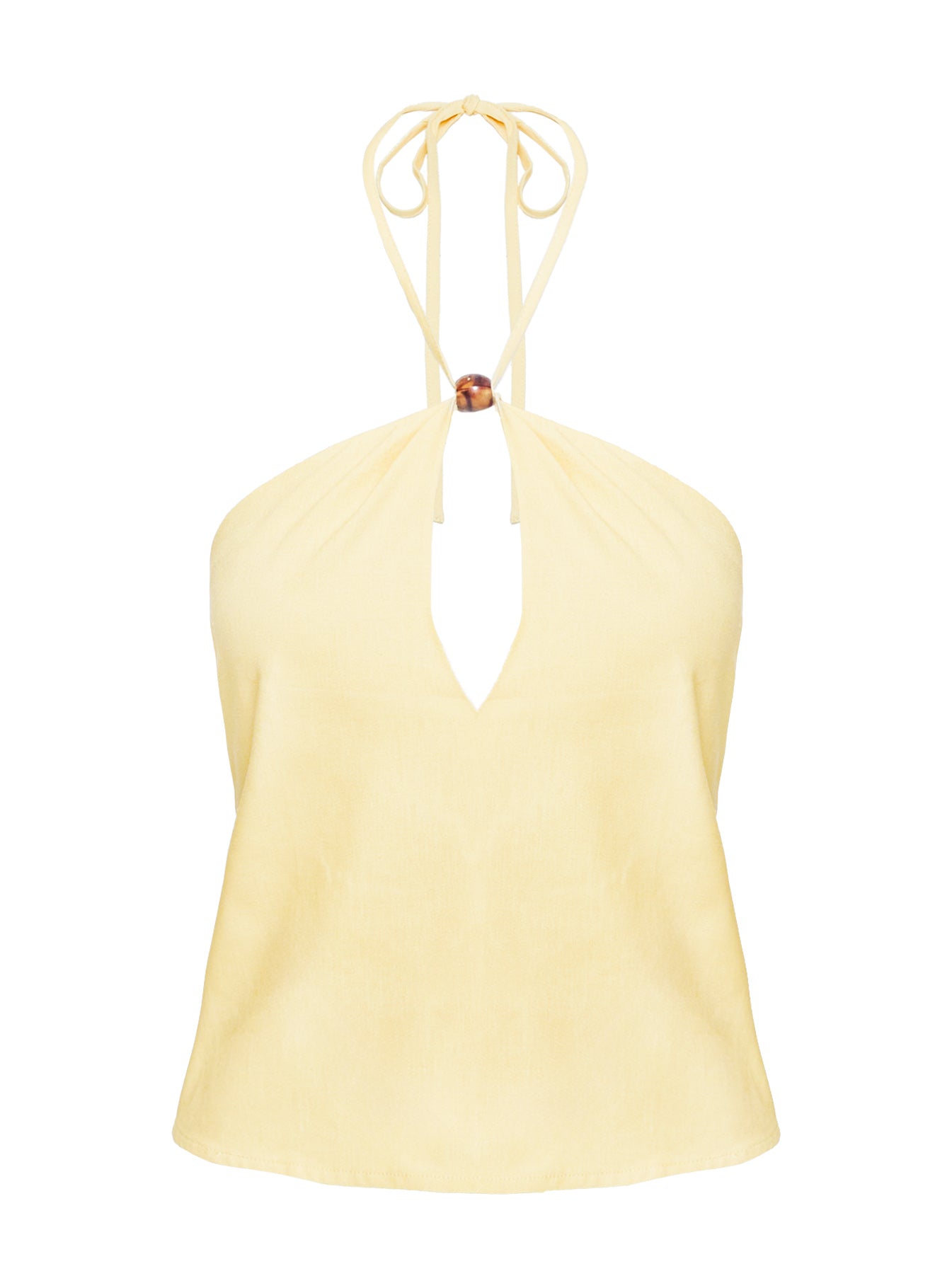 Santorini Crush Bead Detail Top Lemon