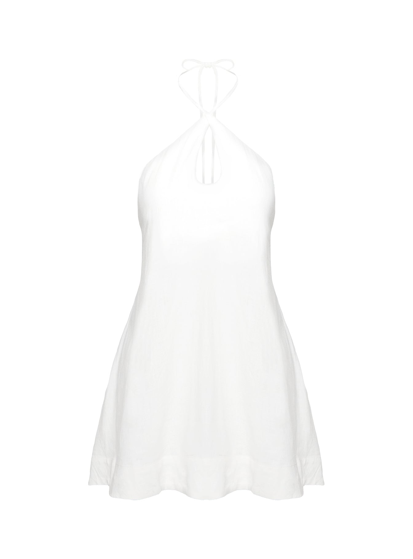 Thomasina Linen Halter Dress White