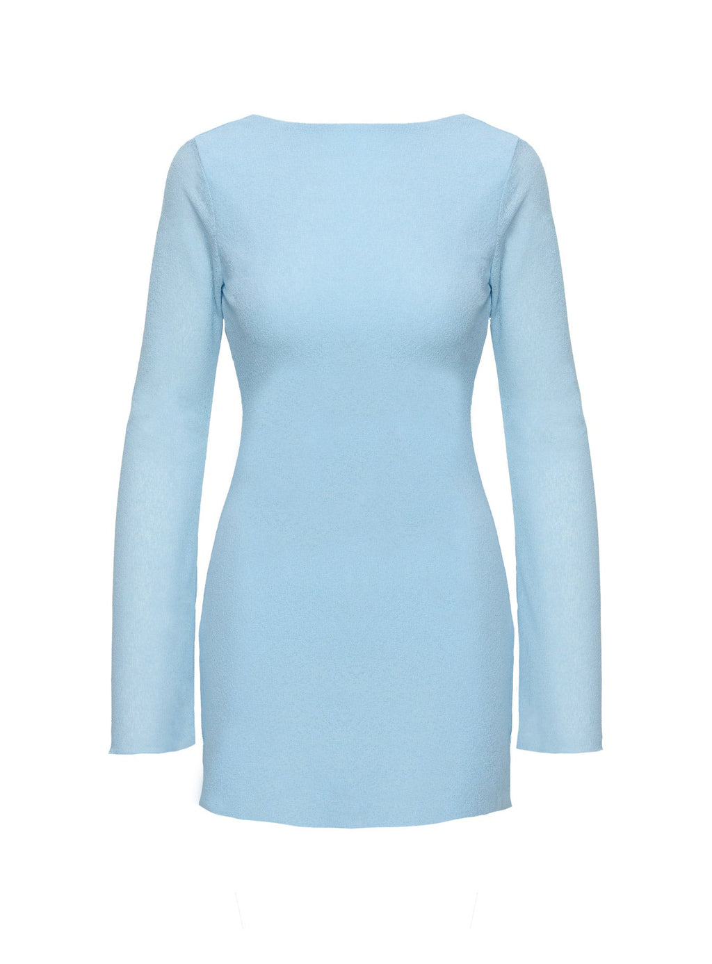 Visualize Long Sleeve Mini Dress Light Blue