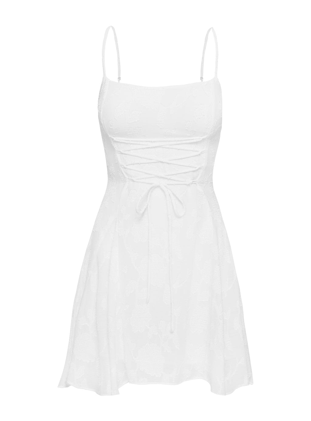 Wispie Lace Up Mini Dress White