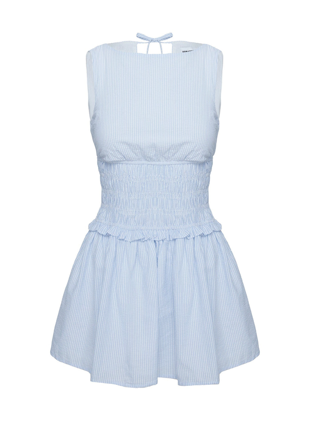 Yennifer Shirred Mini Dress Blue / White