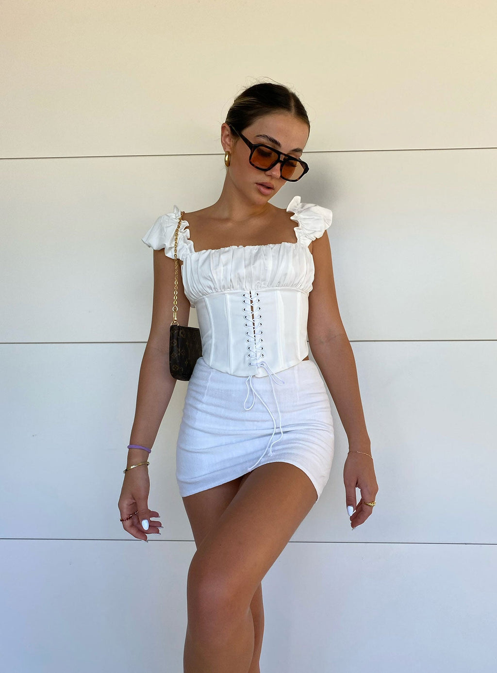 Selby Mini Skirt White