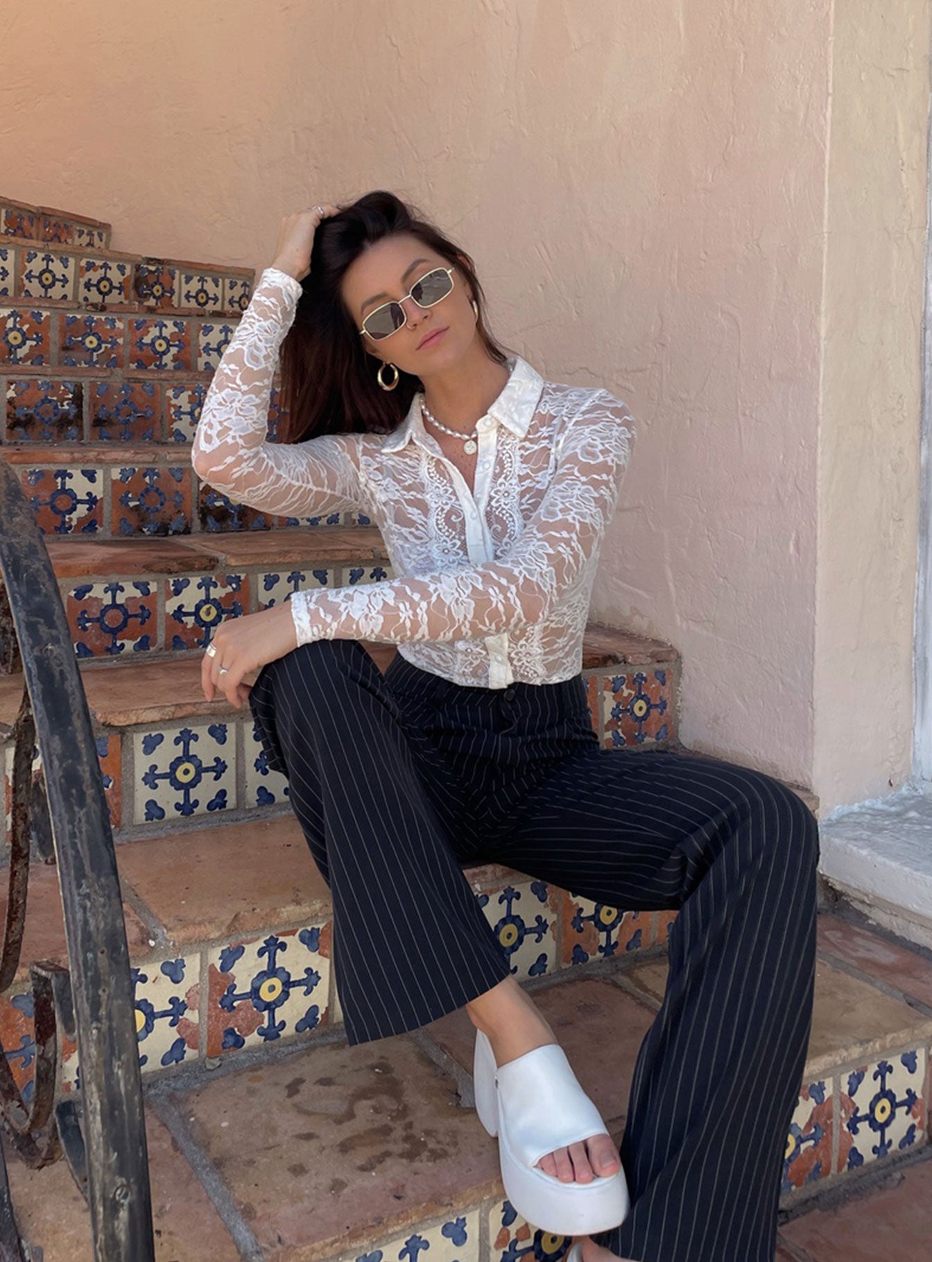 Iona Long Sleeve Top White