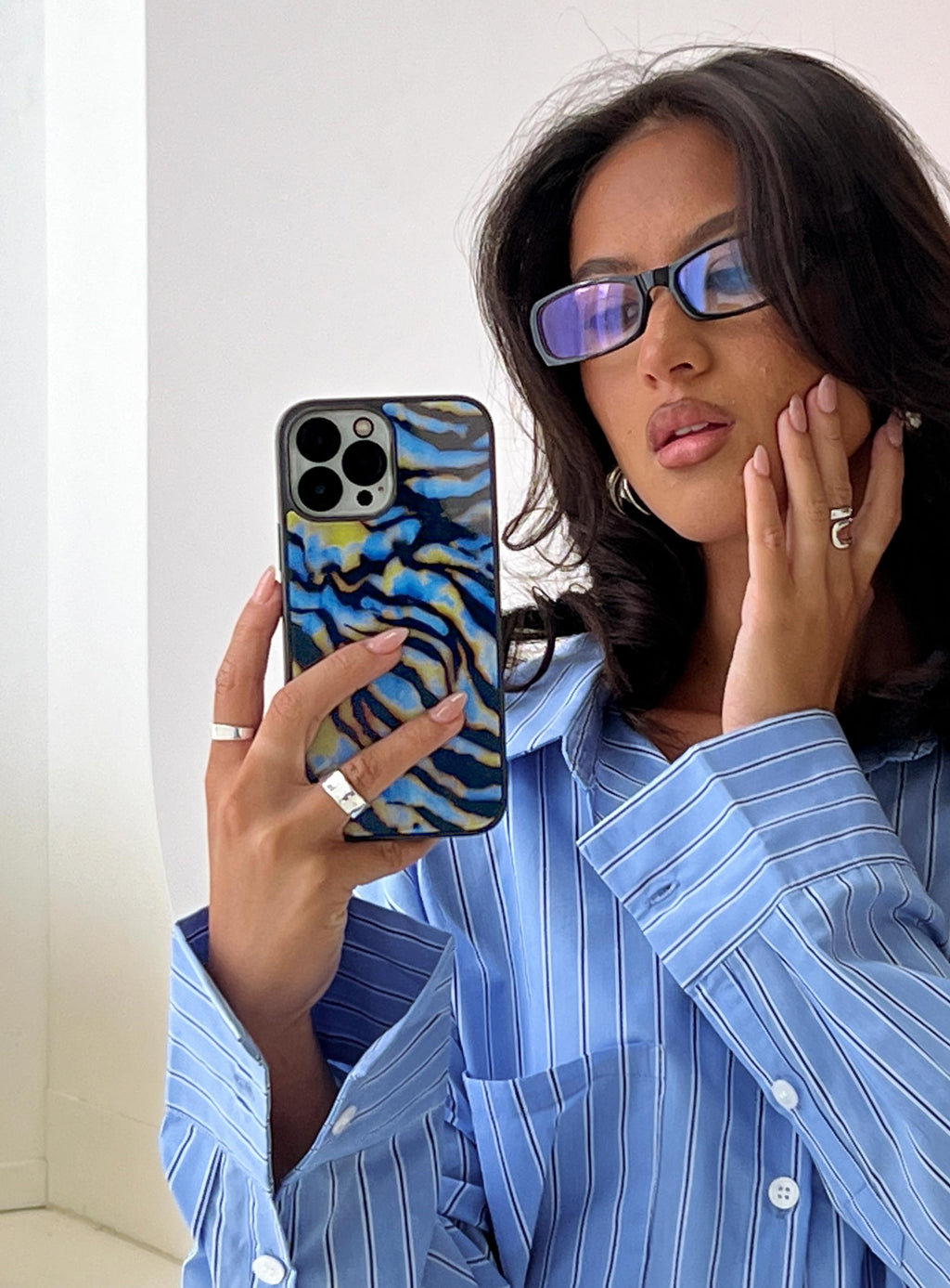 Jontee iPhone Case Blue Zebra